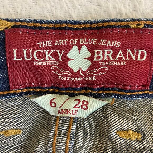 Lucky‎ Brand Lola Boot Cut Jeans Women 6/28 Blue Dark Wash Flare Low Rise Y2K - Picture 8 of 14